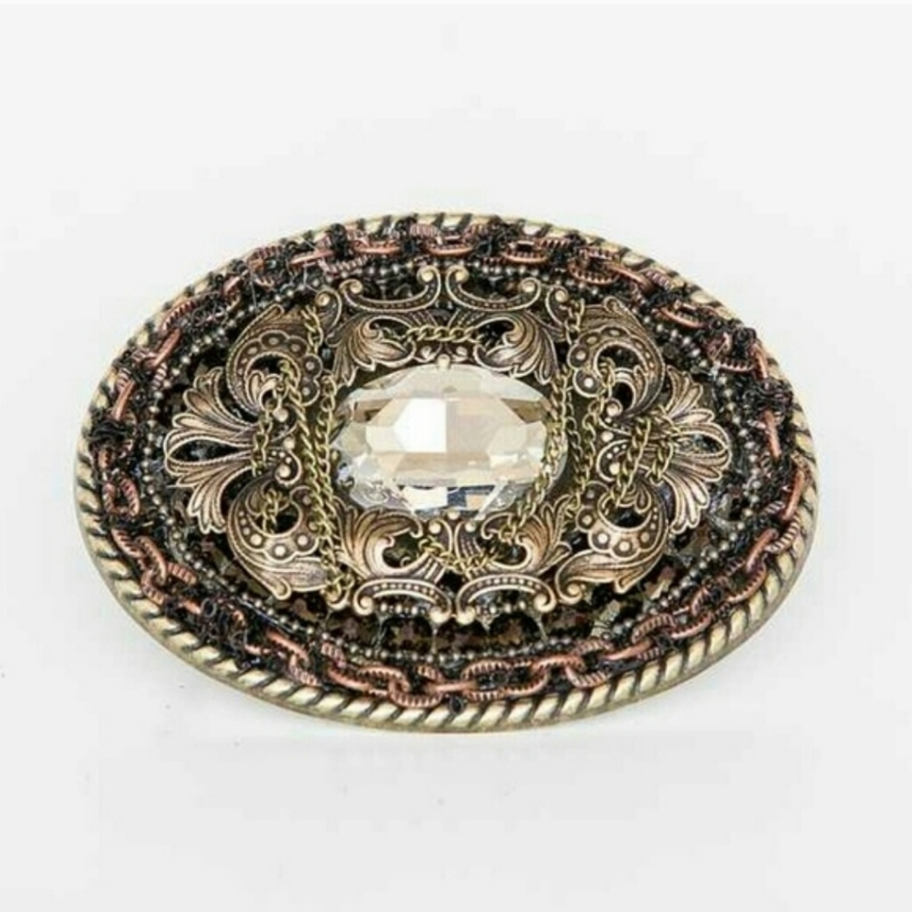 Sold Handcrafted swarovski center brass